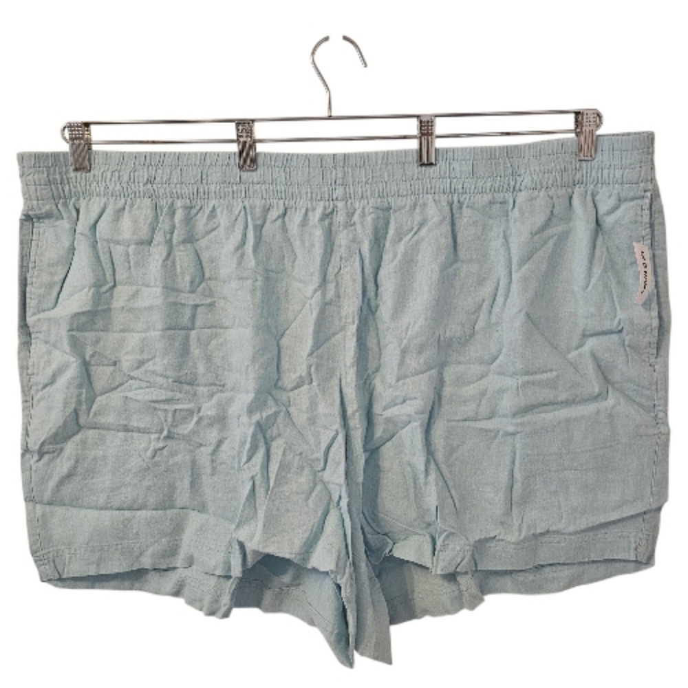 Blue Old Navy Women's High-Waist Linen-Blend Shorts